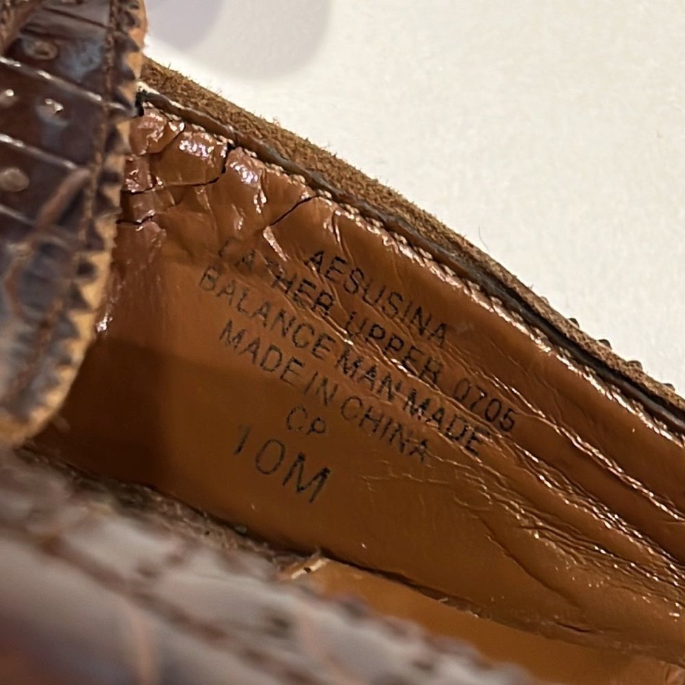 Enzo Angiolini embossed brown pointed heels mules sz 10 - Picture 11 of 15